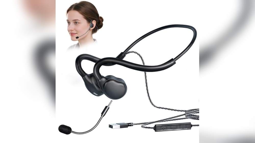 Open Ear Wired Headphones With Mic